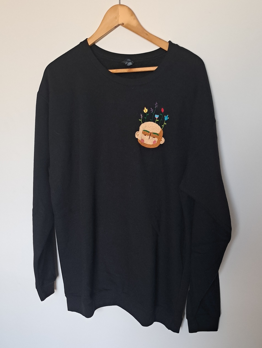 NWOT Hand Embroidered Crewneck Sweater
